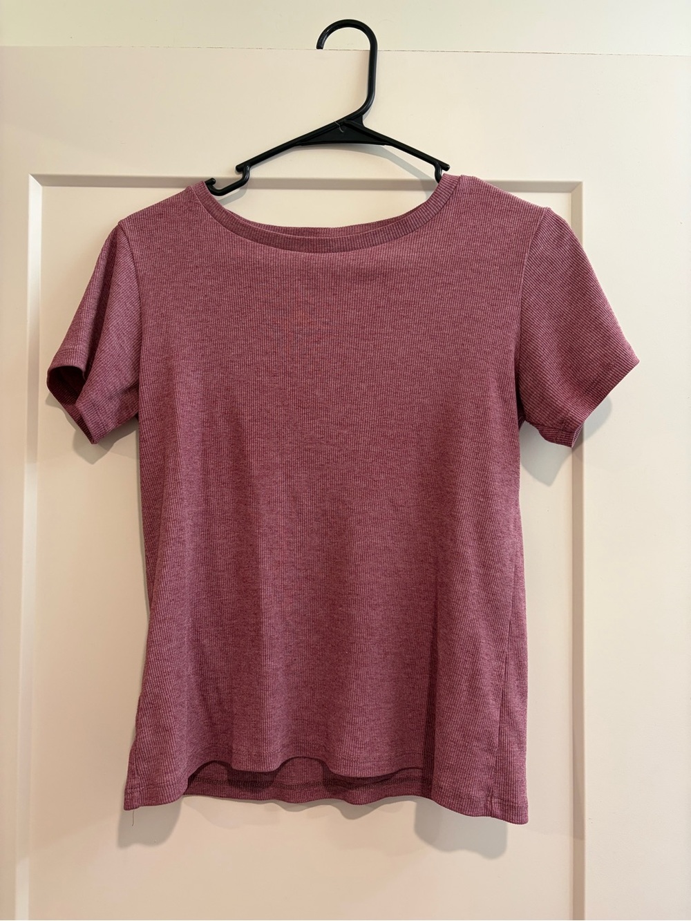 Ribbed Short-Sleeve Tee in Dusty Rose